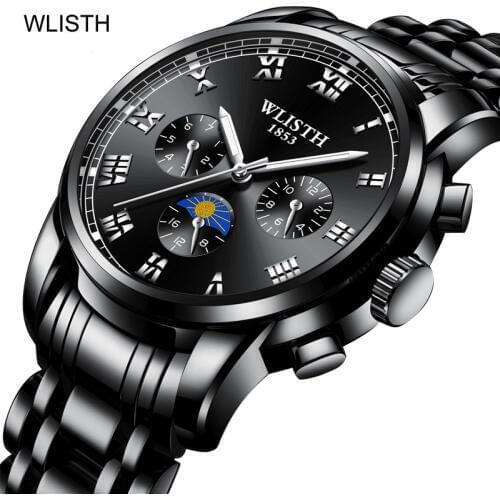 WLISTH Sport Watch Men Watch Top Brand Luxury Military Army Quartz Mens Watch Male Stainless Steel Clock Relogio Masculino