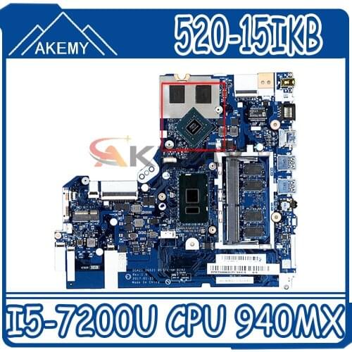 DG421 DG521 DG721 NM-B242 5B20N98493 For Lenovo 520-15IKB 320-15ISK laptop motherboard SR342 I5-7200U CPU 940MX GPU