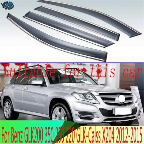 For Benz GLK200 350 250 220 GLK-Calss X204 2012-2015 Plastic Exterior Visor Vent Shades Window Sun Rain Guard Deflector 4pcs