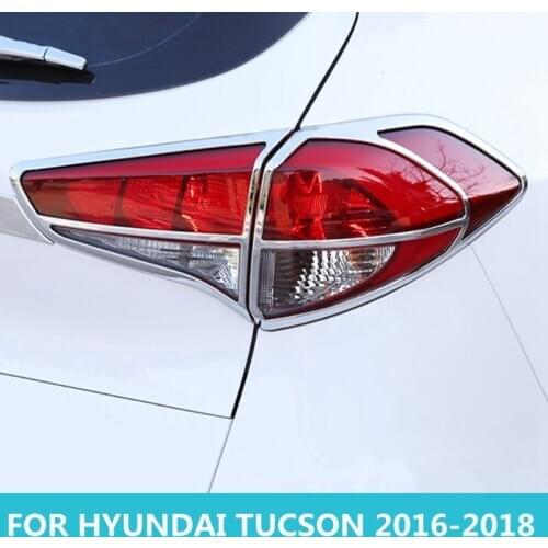 For Hyundai Tucson 2016 2017 2018 ABS Chrome Rear Tail Lamp Light Frame Cover Trim Bright style