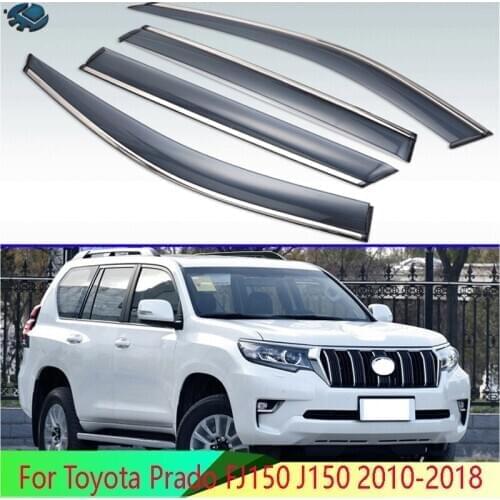 For Toyota Prado FJ150 J150 2010-2018 Car Side Windows Wind Deflectors Windshield Tinted Sun Visors Accessories 4PCS