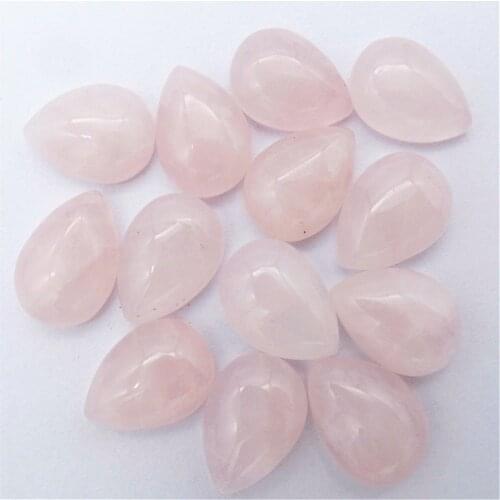 10Pcs 14x10x6mm Wholesale Natural Rose Quartz Teardrop Cab Cabochon DIY Jewelry Accessories S132