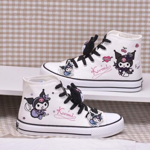 Spring Autumn Kawaii Cartoon Print Student High-top Canvas Shoes Cute Girl Vulcanized Shoes Sweet Girl Sneakers Lady Shoes Women