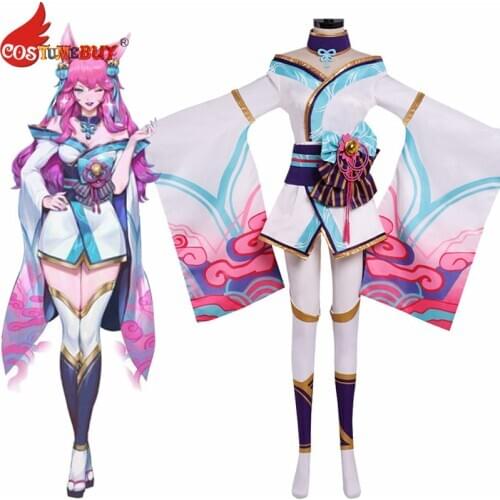 CostumeBuy LOL Spirit Blossom Ahri Cosplay Fox Costume Women Halloween Fancy dress Suit Custom Made any size