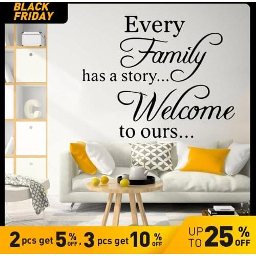 Beauty every family Text Nursery Wall Stickers Vinyl Art Decals For Kids Rooms Decoration Sticker Mural