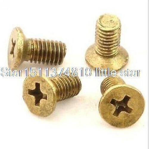 Lot100 Metric Thread M2.5*6mm Brass Countersunk Head Phillips Screws