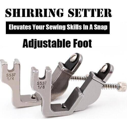 Shirring Setter Sewing Machine Presser Foot Press Feet For Brother Singer Kit Braiding Blind Stitch OverLock Zipper Ruler Parts