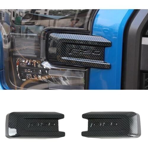 For 2017 To 2020 Ford F150 Raptor Car Front Fog Light Lamp Cover Trim Exterior ABS Decor Frame Car Styling Garnish Accessories
