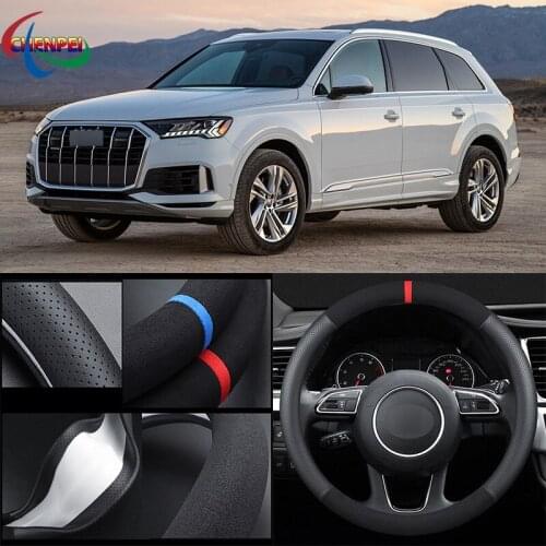 38cm Non-Slip Dreathable Suede steering wheel cover For Audi Q7 Car Interior decoration accessories