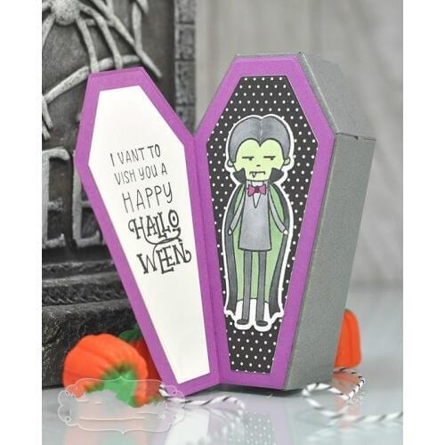 2018 New Halloween Coffin Frame Metal Cutting Dies Stencils for DIY Scrapbooking Decorative Embossing DIY Paper Cards