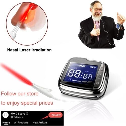 New Laser Physiotherapy 650nm Laser Light /Wrist Diode Low Level Laser Therapy LLLT for Diabetes Hypertension Diabetic Watch