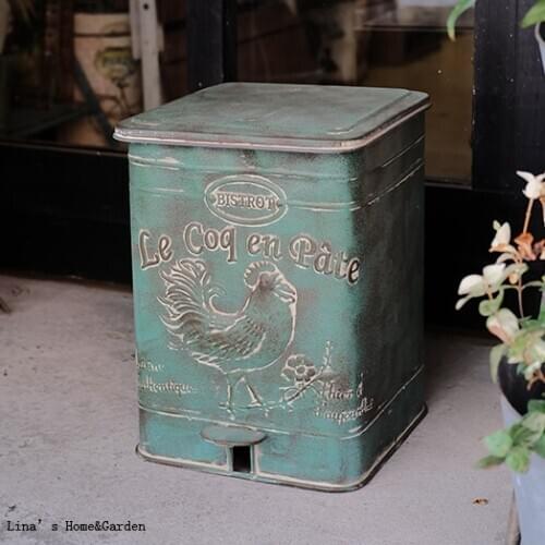 Foot pedal metal zinc handcrafted vintage dustbin box