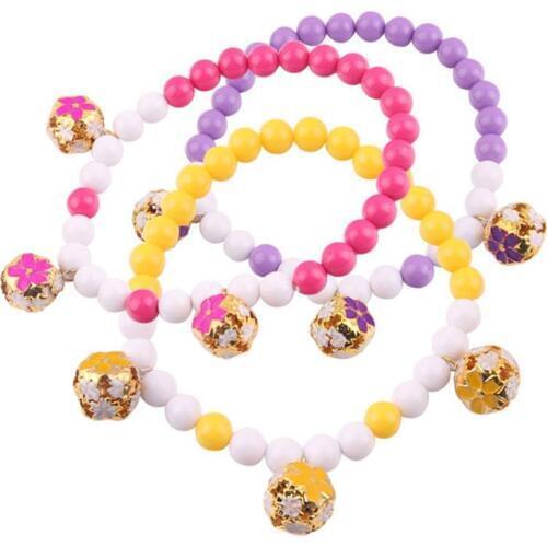 1pcs Cute Pet Collar Bell Decor Beaded Elastic Dog Collar Pet Necklace Collar for Dog Cat
