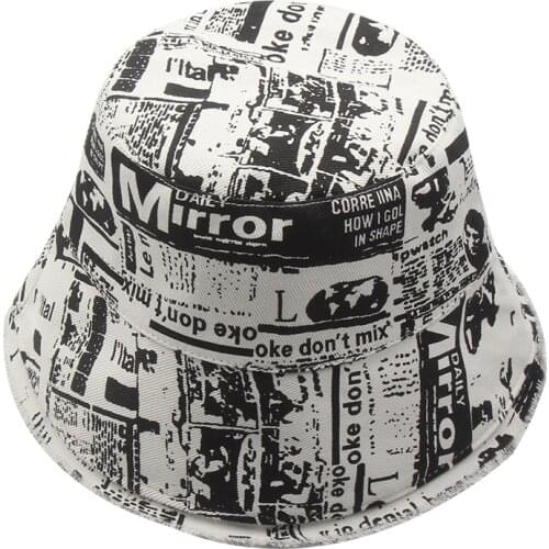 Bucket Hat Men Women Hat Autunm Spring 2021 New Design Fashion Doodle Printing Basin Cap Street Cotton Designer Sun Shade