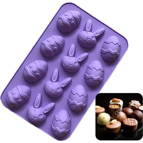 Easter Egg and Easter Series Bonus Baking Easter Candy Bunny Shape Silicone Cake Chocolate Mold Fondant Tools Random Color