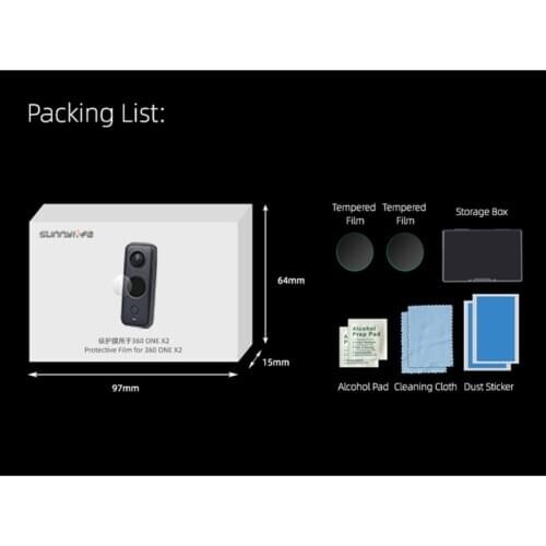 Tempered Glass Film Anti-scratch Lens Screen Protector Protective Film for -Insta360 ONE X2