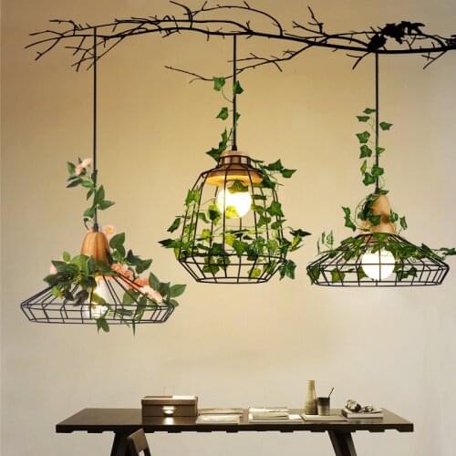 Flowers Plants Hanging Lamp Northern Europe Creative Plant Light Garden Modern Bar Dining Room Balcony Pendant Lamps