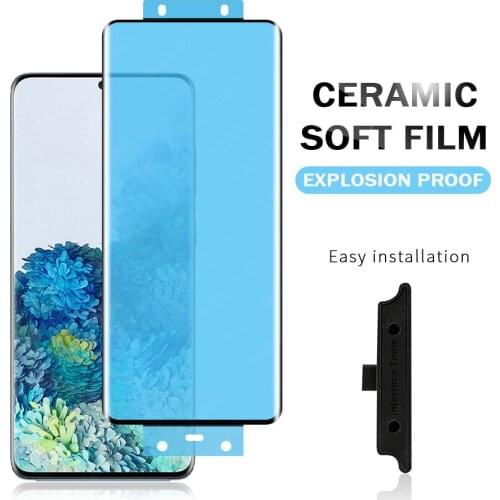 Full Glue Cover Ceramic Soft Tempered Glass For Samsung Galaxy S21 S20 Note 20 Ultra S20 S10 Note 10 Plus Screen Protector Film