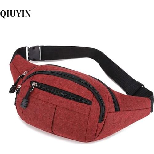 Qiuyin Running Nylon Sports Wallet Womens Waist Bag Sports Fanny Pack Zip Pack Solid Pouch Places Faces Cross Body Pack Belt