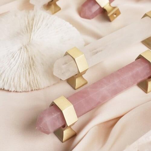 Nordic Light Luxury Naturalism Natural Crystal Cabinet Door Furniture Drawer Double Hole Handle/Pulls