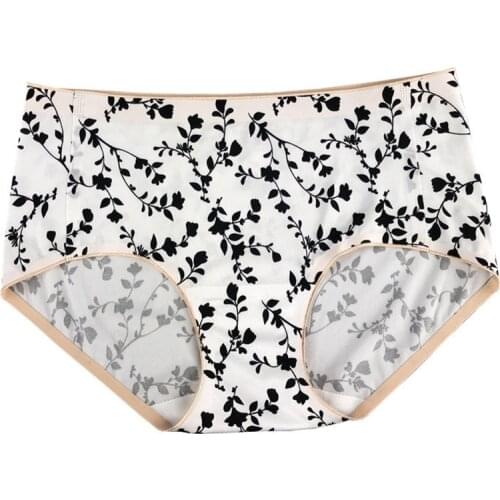 Sexy Sport Panties Printed Underwear Seamless Silk Briefs Mid Waist Female Sweet Panty Comfort Lady Lingerie Womens Underpants