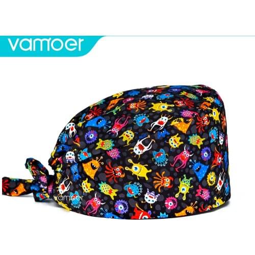 Women and Men sweat-absorbent Pet caps Health services work hat cotton print Doctor Cap grooming caring work Unisex nurse hat