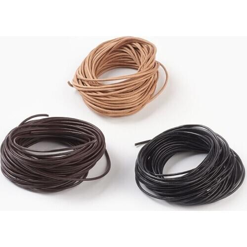 10m/Bundle 1.5/2/3mm Round Cowhide Leather Cord Jewelry Cord Thread for Jewelry Making DIY Bracelet Necklace Material 5 Bundles