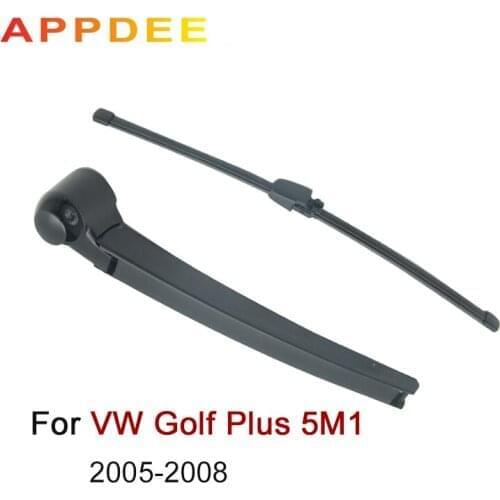 APPDEE Wiper 13" Rear Wiper Blade & Arm Set Kit For VW Golf Plus 5M1 2005 2006-2008 Windshield Windscreen Rear Window 2007 2006