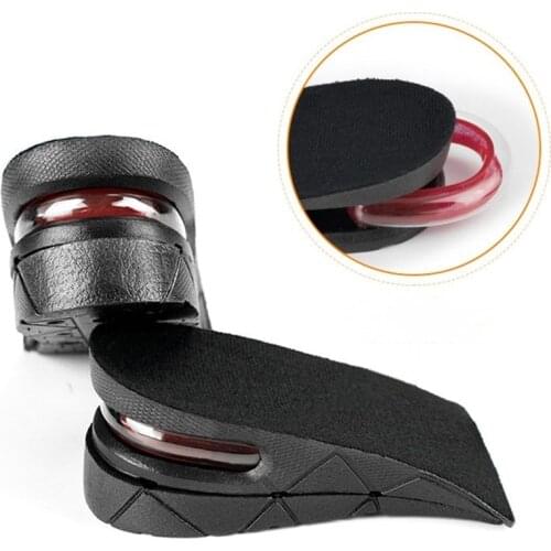 Height Increase Insole Adjustable 2-Layer 5CM Air Cushion Invisible Pads Soles Insoles inserts For Shoes Men/Women Black Lift