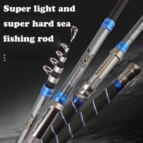 Telescopic Carbon Fishing Rod 2.1M2.4M2.73.0M 3.6M 3.9M4.5M Ultralight Rock Fishing Rod Telescopic Rotating Fishing Rod