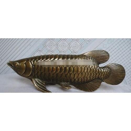 WBY912+++Chinese Folk Culture HandMade Brass Bronze statue Fish Sculpture