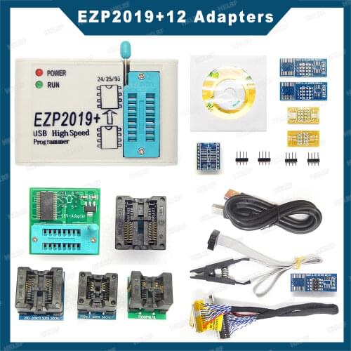 Factory Price EZP2019+ High-Speed USB SPI Programmer Support 24 25 93 EEPROM 25 Flash BIOS Chip + 5 Sockets Bettet Than EZP2010