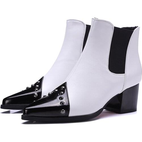 Women shoes 2021 fashion for women 31-43 ankle boots Pointed Toe Spring/Autumn punk shoes for women 32-48