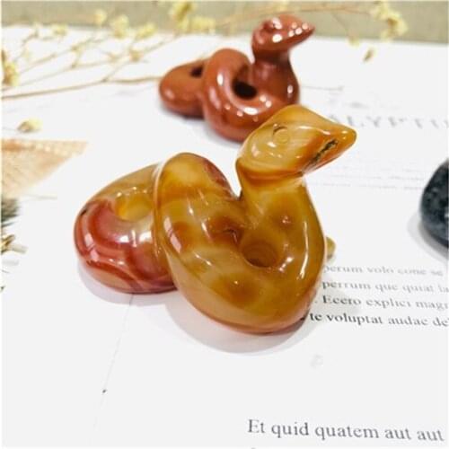 1pcs natural healing crystals home decoration Manual sculpture agate snake for sale