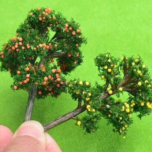 10Pcs/Lot Model Fruit Trees plastic Model Landscape Train Layout Garden Scenery Miniature
