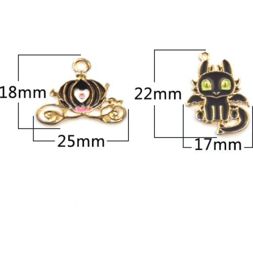 10pcs/lot Pumpkin Black Cat Dangle Handmade Enamel Charms Pendant DIY for Bracelet Necklace Bag