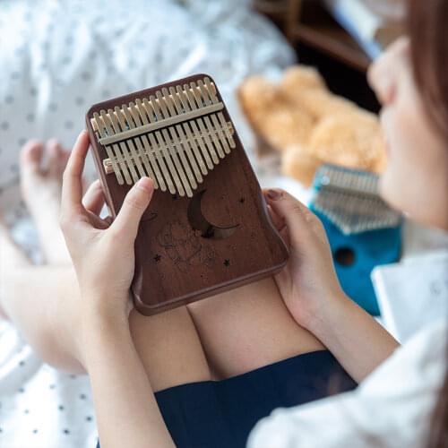 17 Key Kalimba Thumb Piano Engrave High Quality Mahogany Portable Kalimba Key Fingers Teclado Musical Music Instrument DE50MZ