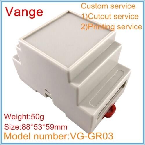 2pcs/lot mold extruded junction box ABS plastic case enclosure diy 88*53*59mm for guide rail PCB