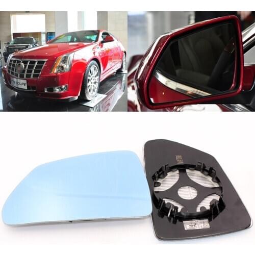 For Cadillac CTS Car Side View Door Wide-angle Rearview Mirror Blue Glass With Base Heated 2pcs