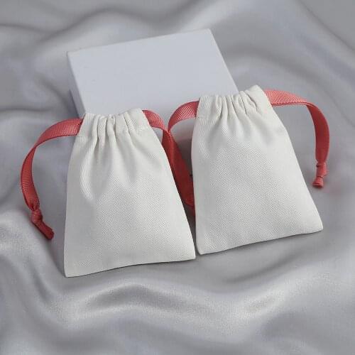 20pcs Custom Cotton Drawstring Bags Black Jewelry Packaging Bag Chic Drawstring Pouches Premium Small Canvas Bag