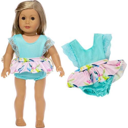 2019 New Blue lace jumpsuit Fit for American Girl Doll Clothes 18-inch Doll , Christmas Girl Gift(only sell clothes)