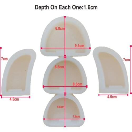 5Pcs Dental Lab Silicone Plaster Model Former Base Molds Mould With Notch On Dental Lab Tech Pour Plaster Model Work