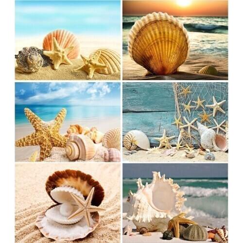 5D DIY Diamond Painting Sea shell Cross Stitch Full Square Diamond Embroidery Mosaic Picture of Rhinestones Home Decor Gift