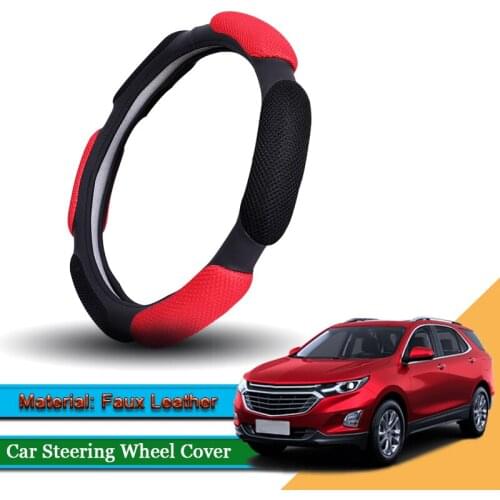 1pcs Car Styling Leather Car Steering Wheel Cover Car Steering-wheel Hubs Automobile Accessories For Chevrolet Equinox 2016-2020