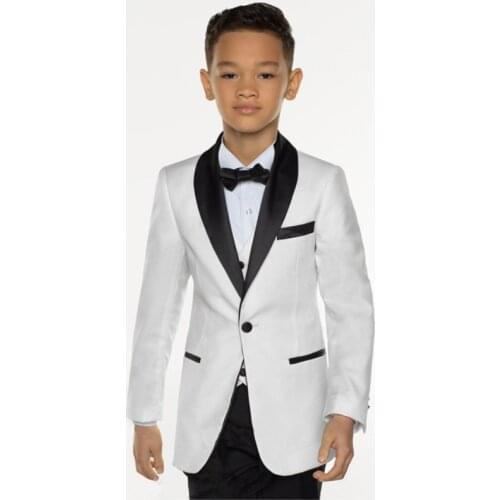 White/grey/blue Boy Costume Set Kids Boy Suits for Weddings Prom Suits Kids Formal Dress for Boys Kids Jacket + Pants + vest
