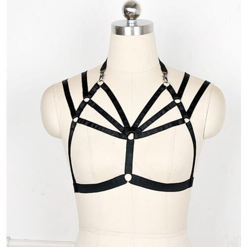 Free Shipping Harness cage bra 90s cupless lingerie Body harness belt harness belt O0102