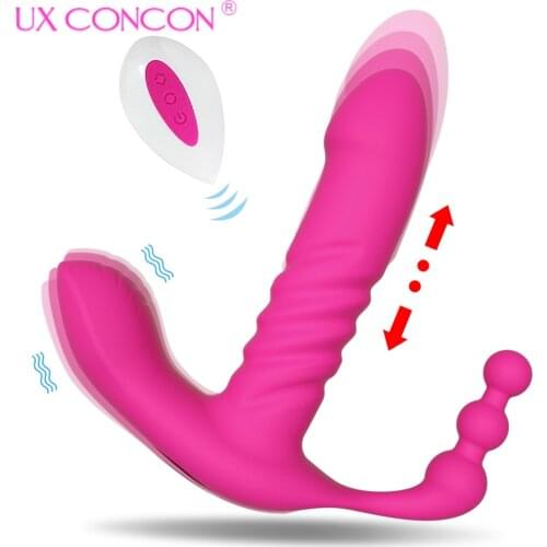Wireless Remote Wearable Vibrator for Women Automatic Thrusting Dildo G Spot Clitoris Stimulator Vaginal Anal Sex Toys Adults 18