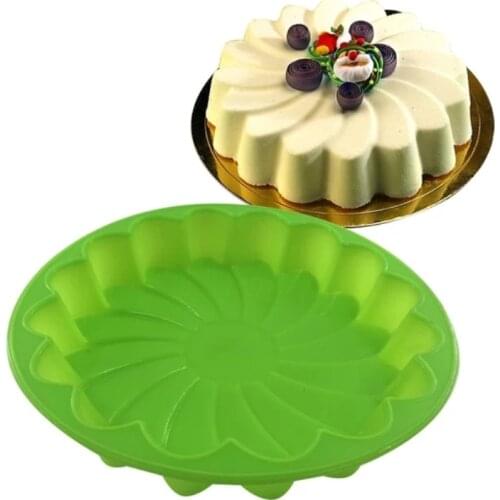 Big Silicone Cake Molds Flower Crown Shape Cake Bakeware Baking Tools 3D Bread Pastry Mould Pizza Pan DIY Birthday Wedding Party