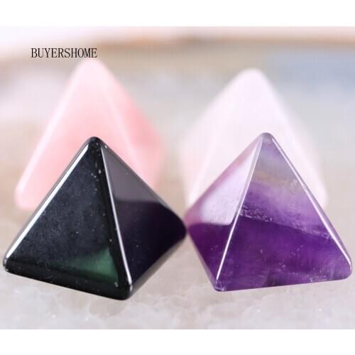 25x25x25MM 100%Natural Stone Bead Triangle Black Onyx Pink Purple White Crystal Bead 1Pcs K2130-2133