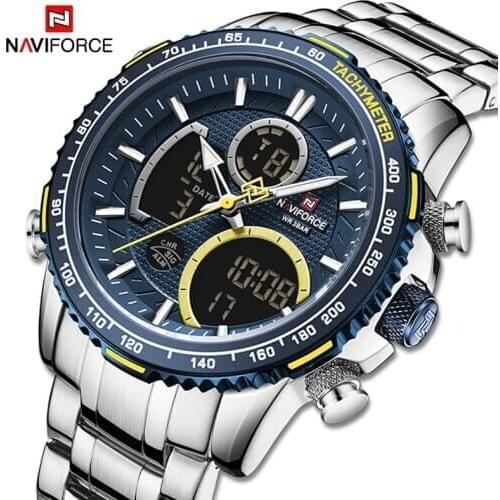 NAVIFORCE Mens Watches Luxury Brand Business Watch LED Digital Sport Quartz Wristwatch Male Waterproof Clock Relogio Masculino